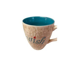 Starbucks Coffee‎ Mug Cup Christmas Wish Holiday Peace Live Love White Blue 12oz